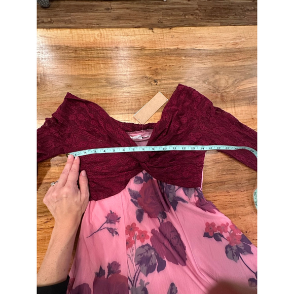 Kimchi Blue Urban Outfitters Pink Floral Mini Dress Medium NWT - Picture 12 of 15
